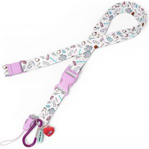 Love Cordon Tour de Cou pour Infirmi&egrave;res Cordon Tour de Cou pour Cl&eacute; avec Attache pour Porte Badge, Ciseaux Clip d'Acc&egrave;s Facile et Mousqueton, Infirmiere Accessoires, Aide Soignante - Neuf