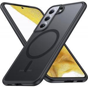 SJZG-[No.1 Magn&eacute;tique Pour Coque Samsung Galaxy S22 Plus Avec Mag-Safe[Militaire Antichoc][Translucide Mat][Anti-Empreintes Digitales] Mince Coque En Silicone Souple Bumper Pour S22+ Case,Noir - Neuf