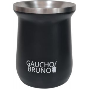 - Kit industriel en acier inoxydable pour boire du Yerba Mate, une paille Bombilla et 1 litre facile &agrave; nettoyer | Confortable &agrave; tenir | Chaud plus longtemps, noir - Neuf