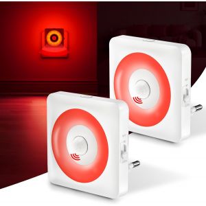 Cheng-2pcs Veilleuse Prise &Eacute;lectrique Avec D&eacute;tecteur De Mouvement,Veilleuse Prise 3 Modes: D&eacute;tection/Permanent/&Eacute;teint. Minuterie Et Intensit&eacute; R&eacute;glable .Parfait Pour Chambre, Salon, Salle De Bain, Rou - Neuf