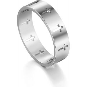 Tianyi-Bague En Forme De Croix Pour Homme Et Femme - Acier Inoxydable - Prière Du Seigneur - Anxiété Religieuse - Mariage Empilable - Neuf
