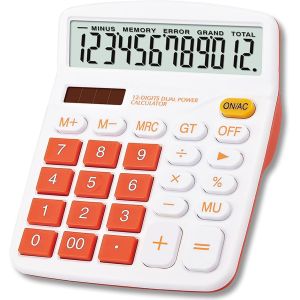 Grande Calculatrice de Bureau Solaire Calculatrice de Bureau &agrave; Double Alimentation Calculatrice financi&egrave;re d&eacute;di&eacute;e &agrave; la financi&egrave;re Affichage &agrave; 12 Chiffres Fonction Standard Multifonction - Neuf