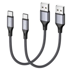 KALANKA-C&acirc;ble USB C [50CM/Lot de 2 ], Cable Chargeur USB C Charge Rapide 3A Cable USB Type C Nylon Tress&eacute; pour Samsung Galaxy S22 S21 S20 S10 S9 S8 A51 A50 A20e, Huawei P40 P30, Redmi Note-Gris - Neuf