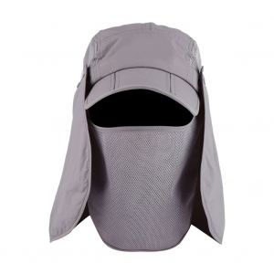 Casquette De Peche Avec Rabat Pour Le Cou Et Le Visage (Gris) - Neuf