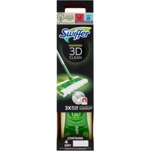 KALANKA-Balai Attrape-Poussi&egrave;re 3D Clean Kit de D&eacute;marrage (1 Balai + 4 Lingettes S&egrave;ches + 2 Lingettes Humides), Attrape et Retient la Poussi&egrave;re m&ecirc;me dans les Fissures, Pour Poils d'Animaux - Neuf