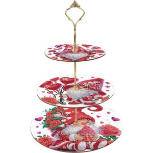 Peinture Diamant Support &Agrave; Cupcakes Gnome 25x32 Cm 3 Niveaux Pour Fourchettes &Agrave; G&acirc;teau Beignets Muffins Cupcakes Desserts Diamant Painting Presentoir Cupcake Anniversaire Plateau De Service - Neuf