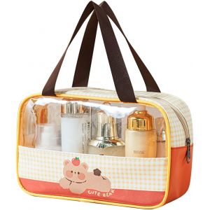 KALANKA-Trousse de Toilette Transparente, Sac de Cosm&eacute;tiques Trousse Transparente Voyage pour Femme Homme, TSA Sac de Toilette Avion pour Le Transport de Liquides - Neuf