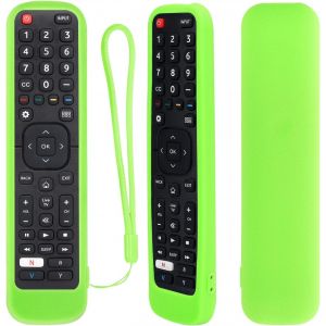Housse Coque En Silicone Pour Hisense Télécommande, En2r30n En2k30p En2p30h En2j30h En2d30h, Etui De Protection Pour Hisense Télécommande, Antidérapage, Antisismique, Lavable (Vert Lumineux) - Neuf