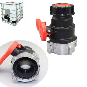 Universel BAC Adaptateur de Vanne Vanne à Bille pour 1000l Réservoir, BAC Adaptateur de Robinet d'Arrêt, pour Réservoir d'eau de Pluie, Citerne d'eau de Pluie, Réservoir IBC - Neuf