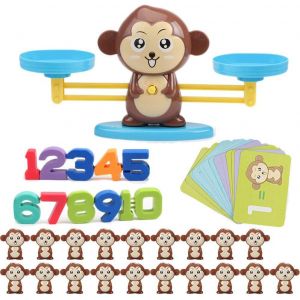 MDY-Jeu de Singe Balance Montessori Jouet Éducatif pour Apprendre Les Mathématiques Jeu de Maths aux Enfants pour Développer l¿Intelligence et Capacité de Coordination ?il-Main (Ensemble de 60 pcs) - Neuf