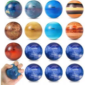 KAL-Lot De 15 Mini Balles Souples En Mousse, 6,3 Cm, Syst&egrave;me Solaire, Pour Soulager Le Stress, Pour Enfants - Neuf
