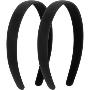 2 Cm Lot De 2 Bandeaux Larges Et &Eacute;lastiques Antid&eacute;rapants En Satin Pour Femme, Serre Tete Femme Bandeaux Mode Pour Femmes Pour Femmes Et Filles - Neuf