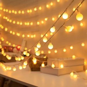 Kalanka-Guirlande Lumineuse Globe, 6m 40 Led &Agrave; Piles Fairy Lights, 2 Modes Monochrome Et Brillant Guirlande Lumineuse Int&eacute;rieur, D&eacute;coration De No&euml;l Mariage Anniversaire F&ecirc;te Jardin Chambre-Blanc Chau - Neuf