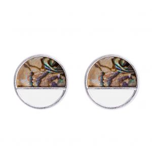 Boucles D'oreilles Pendantes Geometriques Creuses En Alliage De Coquillage Pour Femme (Argent) - Neuf