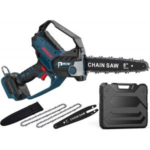 CHECARZHN--NO1-Tronçonneuse De 20,3 Cm Pour Batterie Bosch 18 V Gba, Auto-Huileur, Tronçonneuse D'Élagage Sans Fil Sans Balais De 15,2 Et 20,3 Cm, Mini Tronçonneuse À Piles Pour La Coupe Du Bois, La - Neuf