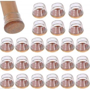 Protecteurs De Pieds De Chaise Pour Planchers De Bois Franc - 24pcs Silicone Protecteur De Sol De Pied De Chaise Meubles Transparents Couvre-Pieds De Table Capuchons Avec Coussinets En Feutre - Neuf