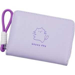 Joli Portefeuille En Cuir Synth&eacute;tique Pour Femmes Et Filles - Petit Porte-Monnaie - Porte-Monnaie En Cuir Synth&eacute;tique - Grande Capacit&eacute; - Court Avec Porte-Cartes,Violet Clair,Beaut&eacute; De Masse - Neuf