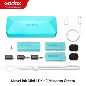 Godox Movelink Mini Lt Uc Microphone Sans Fil 2.4Ghz &Eacute;metteur R&eacute;cepteur Micro Lavalier Pour Iphone Type-C Smartphone Appareil Photo Reflex Num&eacute;rique.Lt Kit2 Green. - Neuf