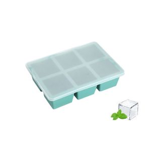 Moule &Agrave; Gla&ccedil;ons En Silicone Avec Couvercle, 6 Cubes, Empilable Et D&eacute;moulage Facile, Pour La Glace Et Autres Usages Culinaires - Neuf