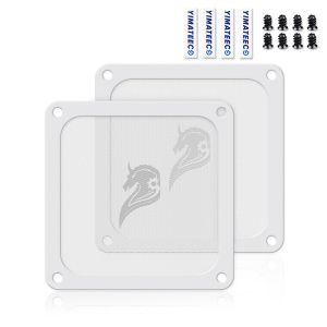 Filtre Poussi&egrave;re 120mm Magn&eacute;tique Filtre Ventilateur en Maille Grille de Protection pour Bo&icirc;tier d'Ordinateur Dissipateur Refroidisseur (PVC Hidalgo, 120 * 120mm, 2 Pi&egrave;ces, Blanc) - Neuf