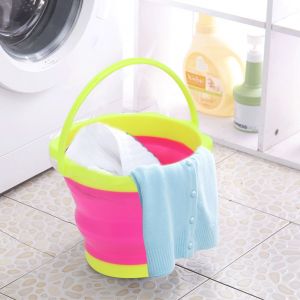 Seau A Eau Pliable Multifonction En Silicone De 4 L Pour La Peche En Plein Air, Le Lavage De Voiture, La Randonnee - Neuf