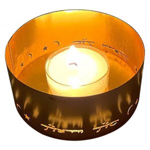 Bougeoir decoratif en metal galvanise, petit bougeoir creux pour la meditation, decoration de vacances, type 2 - Neuf