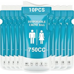 Sacs À Urine Jetables,Sac A Vomi,10 Pièces Sac À Urine Portable De 750ml,Sacs D'urine D'urgence Unisexes,Urinoir Femme Pour Voiture Long Voyage Camping Homme Femme Enfant - Neuf
