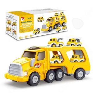 C Inertie pour enfant 34,3x12,7cm tracteur d'ing&eacute;nierie son et lumi&egrave;re &agrave; inertie avec 6 petits tracteurs de g&eacute;nie civil jouets - Neuf