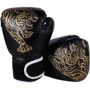 Gants De Boxe Pour Enfants, Gants De Boxe Junior De 170 G, Gants De Muay Tha&iuml; Noirs Pour Gar&ccedil;ons Et Filles, Motif Tigre Dor&eacute;, Gants De Sparring Pour Sac De Frappe, Kickboxing, Muay Thai, Mma Pour - Neuf