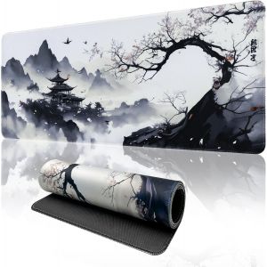 JGD-Tapis de Souris XXL Tapis de Souris Gamer 1200 x 600mm Optimis&eacute; pour Capteur, Haute Pr&eacute;cision et Vitesse avec Bords Cousus et Base Antid&eacute;rapante (Peinture &agrave; l'encre) - Neuf