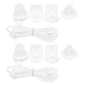 Hjlian Lot De 2 Enrouleurs De Store En Aluminium Blanc De 25 Mm, Avec Perles De Traction, Accessoires Pour Rideaux - Neuf