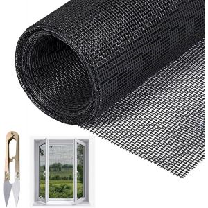 Rouleau Moustiquaire,100cmx300cm Rouleau Moustiquaire Fibre,Fibres de Verre Moustiquaire,Moustiquaires Fenêtre,¿Maille d'Écran de Fenêtre,Filet Moustiquaire Découpable Indéchirable,Noir - Neuf