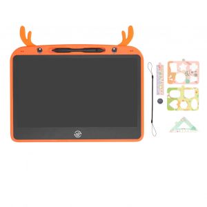Tablette D'ecriture Lcd Modele Faon Grande Taille, Tableau De Gribouillage Colore Et Effacable Pour Tout-Petits, Pour Enfants, Orange - Neuf