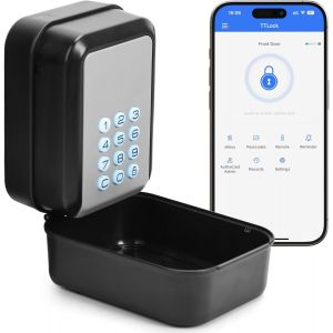 CHECARZHN--NO1-Boîte À Clés Intelligente Grand Format Avec Verrou - Contrôle Via L'Application Ttlock, Déverrouillage Par Bluetooth Et Code Secret - Boîte À Clés Murale Pour Airbnb, Agents Immobilier - Neuf