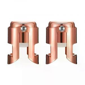 2x Bouchon De Bouteille De Champagne En Acier Inoxydable Or Rose Scellant De Champagne Bouchon Scellant Sous Vide Super Puissant R&eacute;utilisable - Neuf