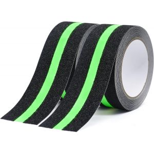 Pack De 2 Anti-Dérapant Bande Avec La Lueur Dans L'obscurité Lumineuse De Film, Bandes De Sécurité Pour Les Escaliers, Les Échelles Et Les Sols Glissants, À L'intérieur Et À L'extérieur, 5m X 5cm - Neuf