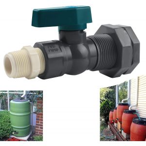 Connecteur De Réservoir D'eau En Pvc 3/4 Po, Robinet De Baril De Pluie En Pvc Avec Raccord De Cloison - Neuf