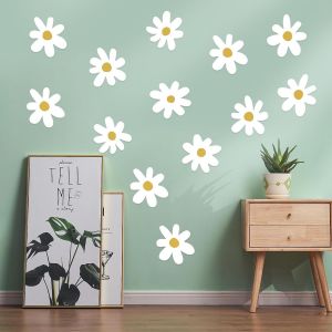 36 Pcs Stickers Muraux Fleur Marguerite Autocollant Mural Floral Décoration Murale Chambre Enfants Bébé Pépinière Salon,Muraux Pour Chambre D'enfant,Stickers Muraux À Décoller Et À Coller - Neuf