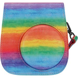 Protective Carrying Case Compatible with Fujifilm Instax Mini 11/9/8/8+ Instant Photo with Accessories Pouch and Adjustable Shoulder Strap(Rainbow) - Neuf