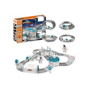 Circuit de train spatial de 229 pi&egrave;ces avec voiture &eacute;lectrique &agrave; slot - Neuf