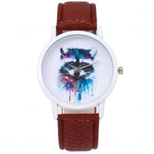 Zhoulianfa Femmes Belle Chat Motif Casual Analogique Affichage Quartz Mouvement Montre-Bracelet (Rose) - Neuf
