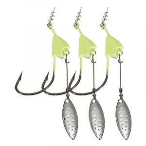 3pcs 4g / 6g / 8g / 11g Hame&ccedil;ons De P&ecirc;che &Eacute;pineux En Spirale Avec Paillettes De Feuille De Saule Acier &Agrave; Haute Teneur En Carbone P&ecirc;che Lumineuse Hame&ccedil;ons De Leurre Barbel&eacute; Accessoires De P&ecirc;che Sur Le Terrain-Vert 11 - Neuf