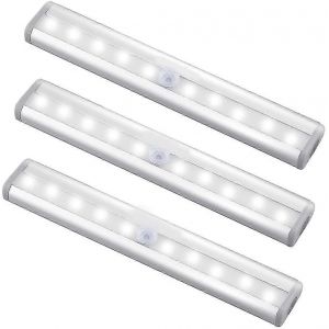 Paquet De 3 Lampes À Capteur De Mouvement Magnétique 10 Led Rechargeables Par Usb - Neuf