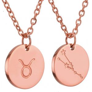 Kal-Zodiac Chain - Collier Pendentif Zodiaque Or/Argent/Or Rose I Collier Zodiaque Acier Inoxydable Femme, Collier Acier Inoxydable Femme - Neuf