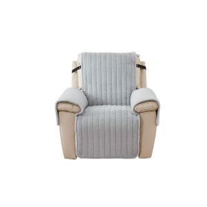 Housse De Fauteuil Inclinable Antid&eacute;rapante En Peluche Grise Pour Prot&eacute;ger Votre Canap&eacute; Ou Fauteuil. - Neuf