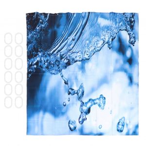 Hjlian Ensemble De Rideau De Douche Impermeable A Suspendre Avec Anneaux, Accessoire De Salle De Bain 150 X 180 Cm - Neuf