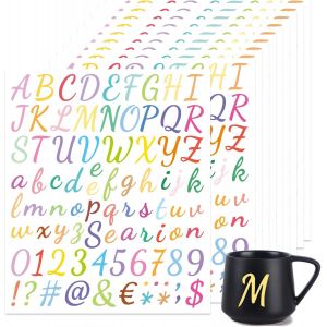 Lettres Autocollantes 10 Feuilles - Mignon Coloré Lettre Autocollantes Grand Format Autocollants Numériques Autocollants Pour Enfants Art Déco Bricolage Scrapbooking Artisanat (Couleur B) - Neuf