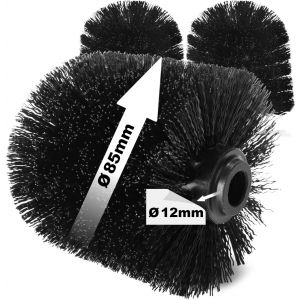 3 x Replacement Brush Heads for Toilet Brushes-Black Replacement Brushes for Toilet Brushes-Replacement Brush Heads (3 Pieces-85 mm Brush Head) - Neuf