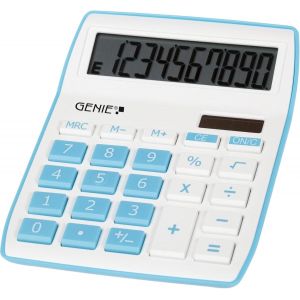 840 B 10 chiffres calculatrice de bureau avec double alimentation (solaire et batterie)-Design Compact (Bleu) - Neuf