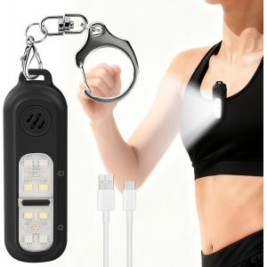 acdsgd-Lumi&egrave;res de Course &agrave; Clip, Alarme Personnelle, Lampe Torche &agrave; Clip LED USB Rechargeable, 4 Modes d'&Eacute;clairage, Avertissement Clignotant - Neuf